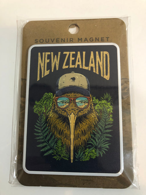 NZ Magnet - Retro Kiwi Hat & Sunglasses