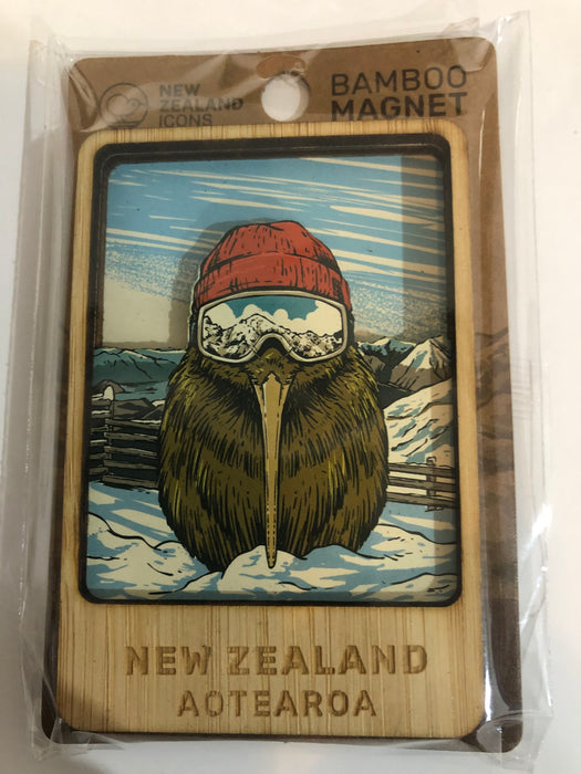 NZ Bamboo 3-Layer Magnet - Kiwi Beanie & Goggles