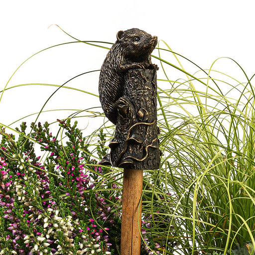 Jardinopia Cane Companion - Antique Bronze Hedgehog