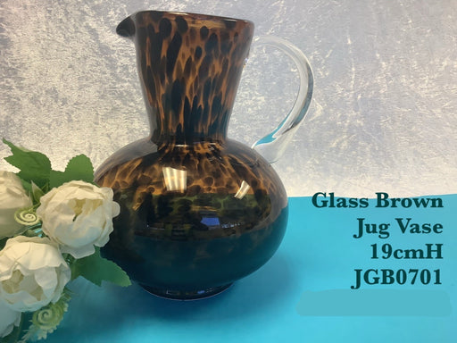 JGB - Glass Vase - Brown Jug 19cm