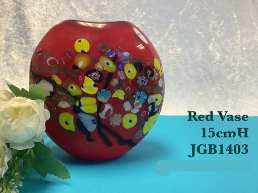 JGB - Glass Vase - Red