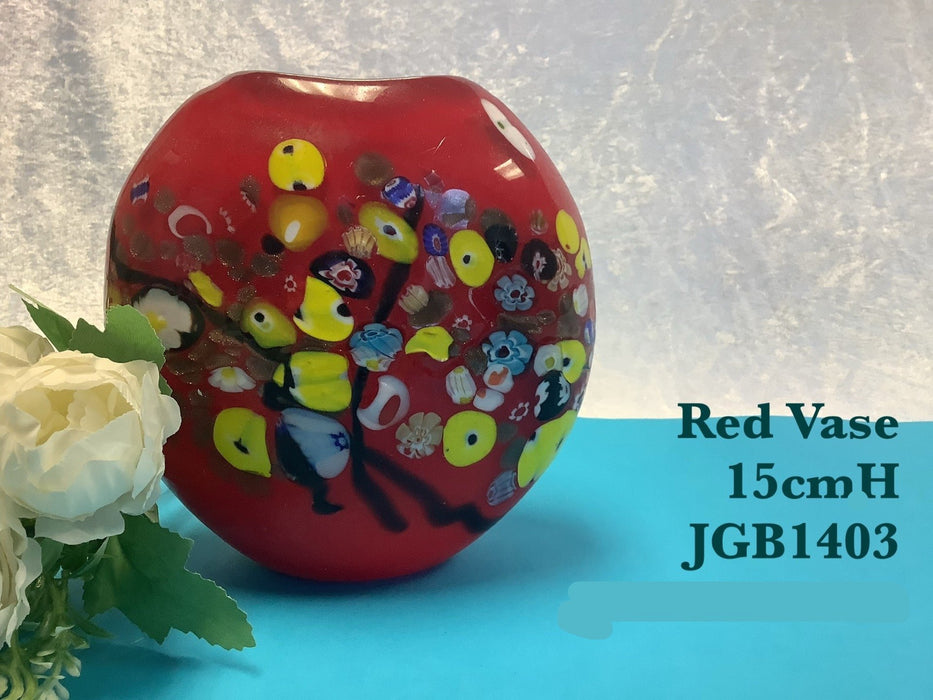 JGB - Glass Vase - Red