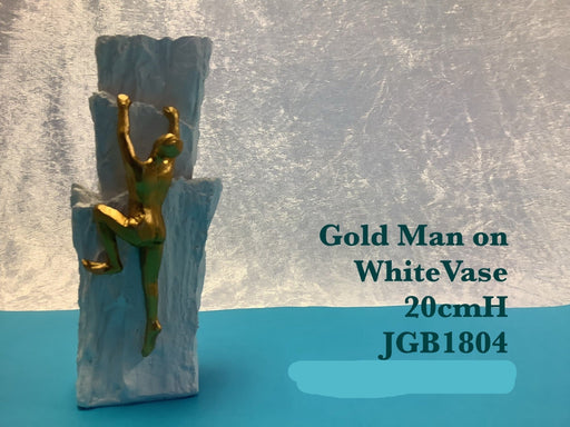 JGB - Gold Man on White Vase