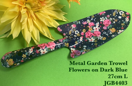 JGB - Metal Garden Trowel Flower on Dark Blue