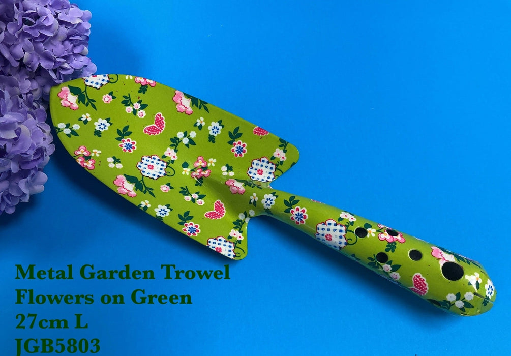 JGB - Metal Garden Trowel Flowers on Green