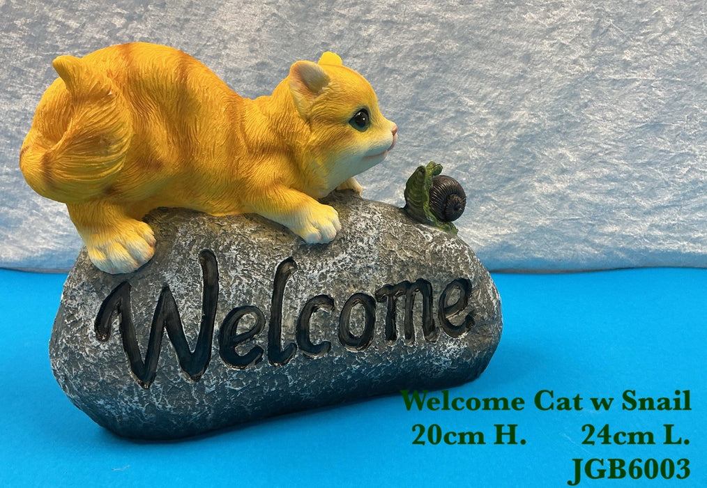 JGB - Polyresin Welcome Cat with Snail
