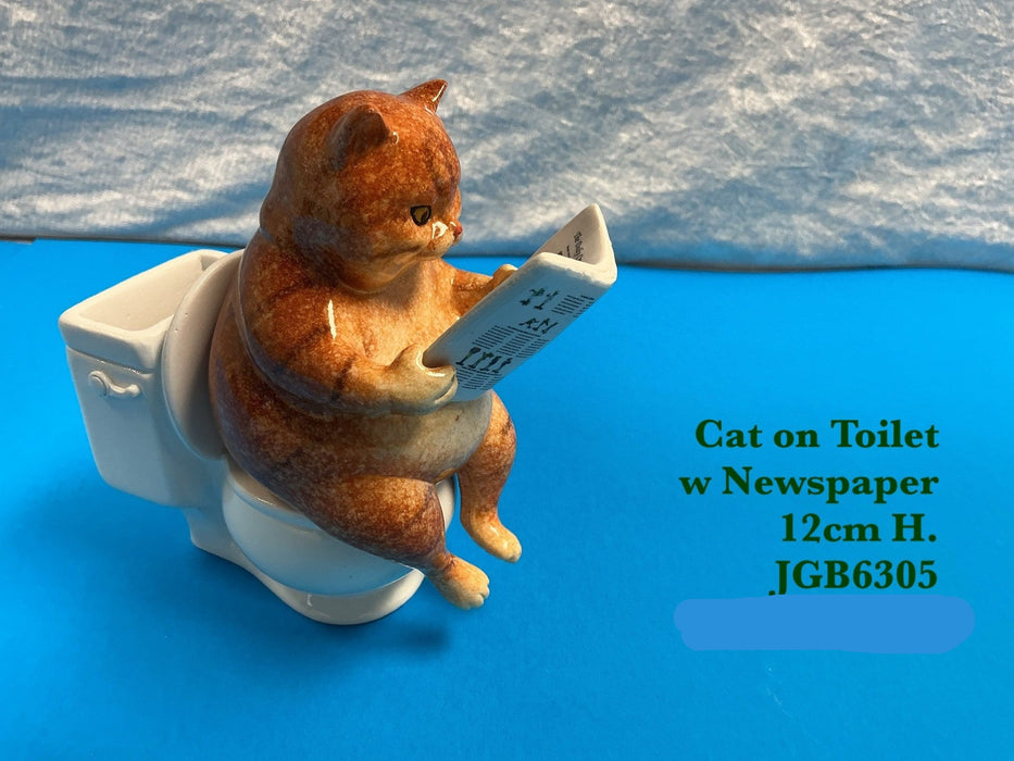 JGB - Cat on Toilet with Newspaper