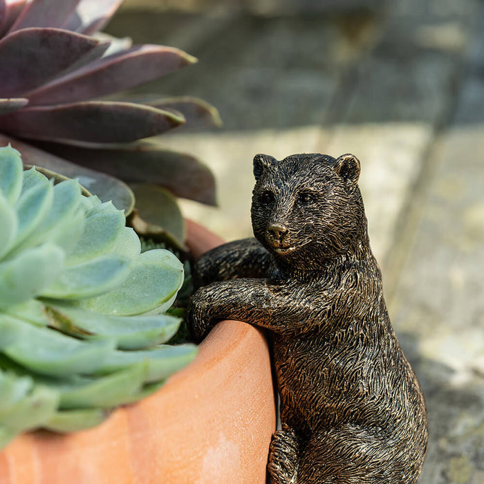 Jardinopia Pot Buddies - Antique Bronze Brown Bear