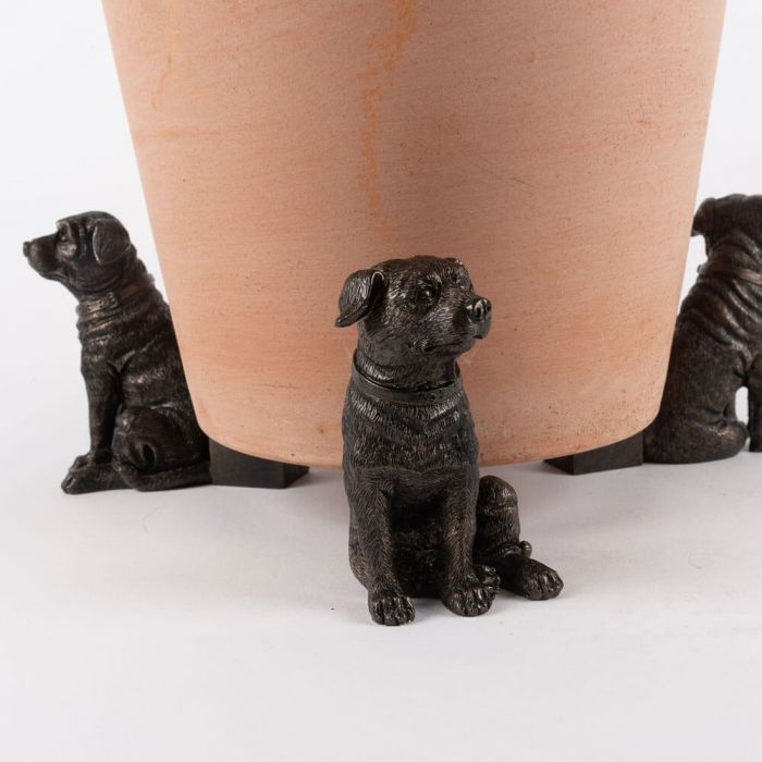 Jardinopia Potty Feet - Antique Bronze Staffordshire Bull Terrier (set of 3)