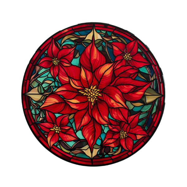 Ceramic Trivet - Poinsettia
