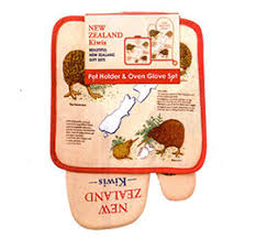 NZ Pot Holder & Oven Glove Set - New Zealand Kiwis