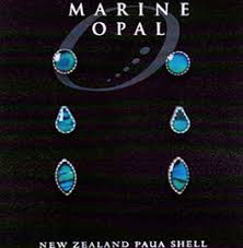 Marine Opal - Blue Paua Earring Stud Set of 3