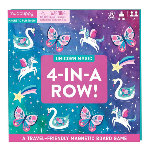 Mudpuppy - Magnetic Board Game - Unicorn Magic 4-in-a-row
