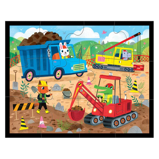 Mudpuppy - Pouch Puzzle - Construction Site (12pc)