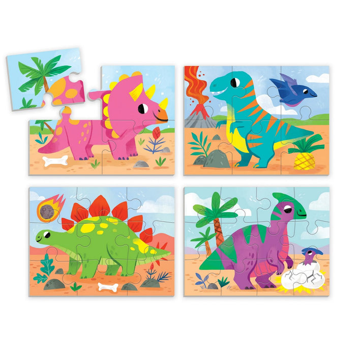Mudpuppy - 4 in a Box Puzzle Set Dino Friends
