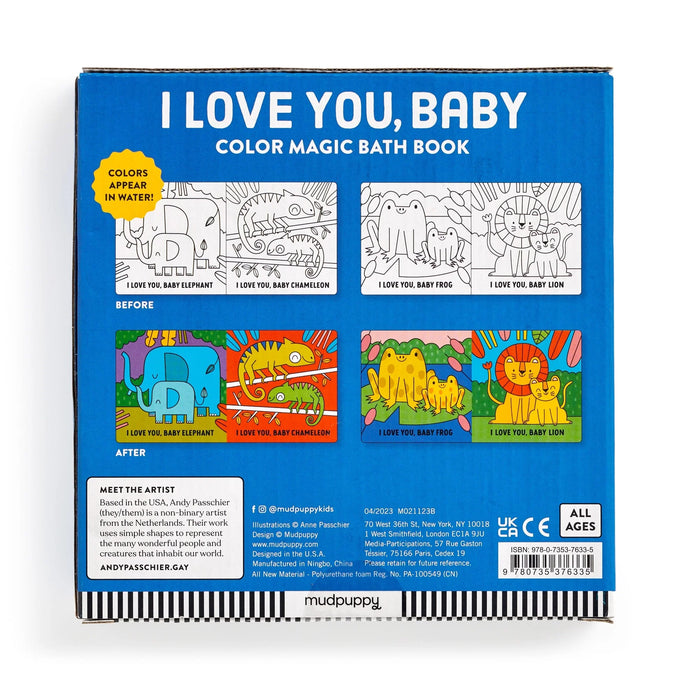 Mudpuppy - Color Magic Bath Book - I Love You, Baby