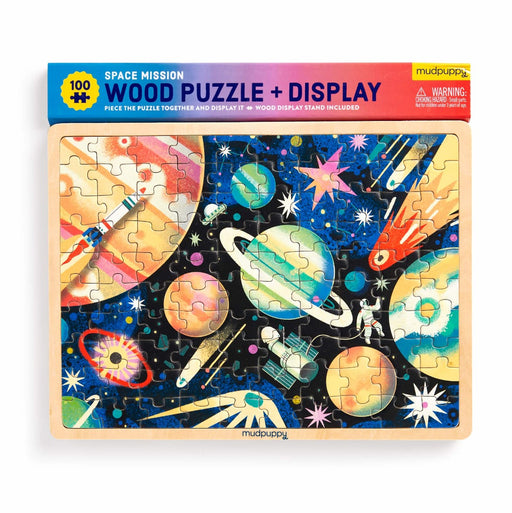 Mudpuppy - Wood Puzzle + Display Space Mission