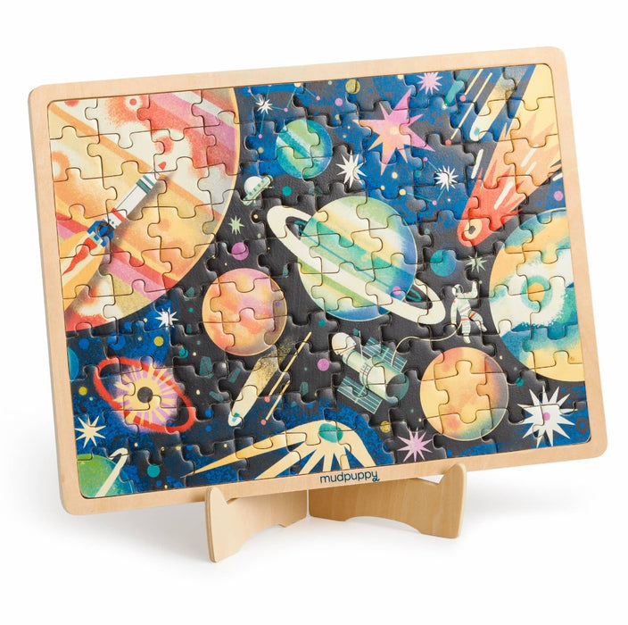 Mudpuppy - Wood Puzzle + Display Space Mission