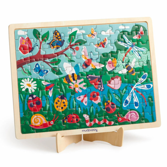 Mudpuppy - Wood Puzzle + Display Garden Life