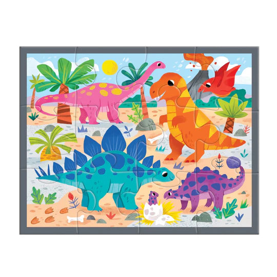 Mudpuppy - Pouch Puzzle - Mighty Dinosaurs (12pc)