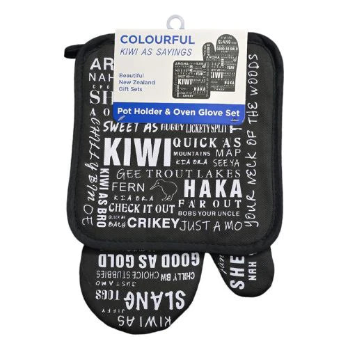NZ Pot Holder & Oven Glove - Kiwi as Sayings