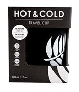 NZ S/S Hot & Cold Travel Cup - Black White Fern