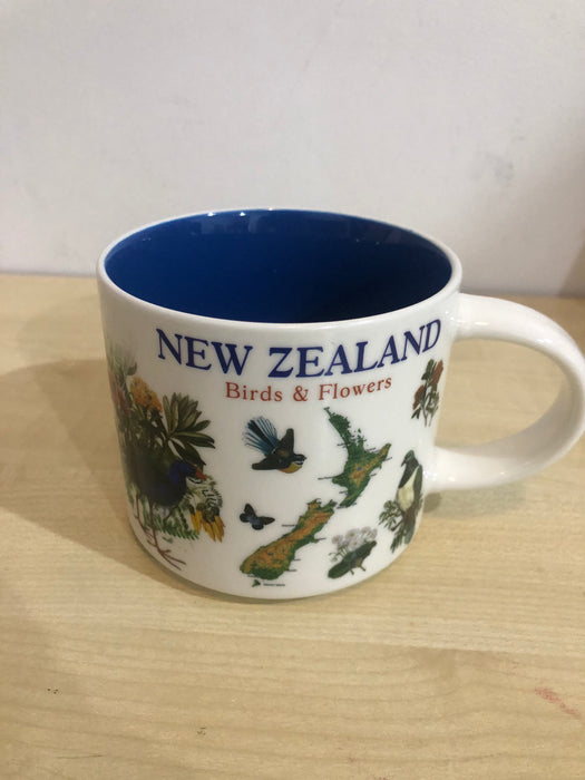 NZ Mug - New Zealand Birds and Flowers