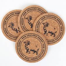 New Zealand Ram - Round Cork Coasters set of 4