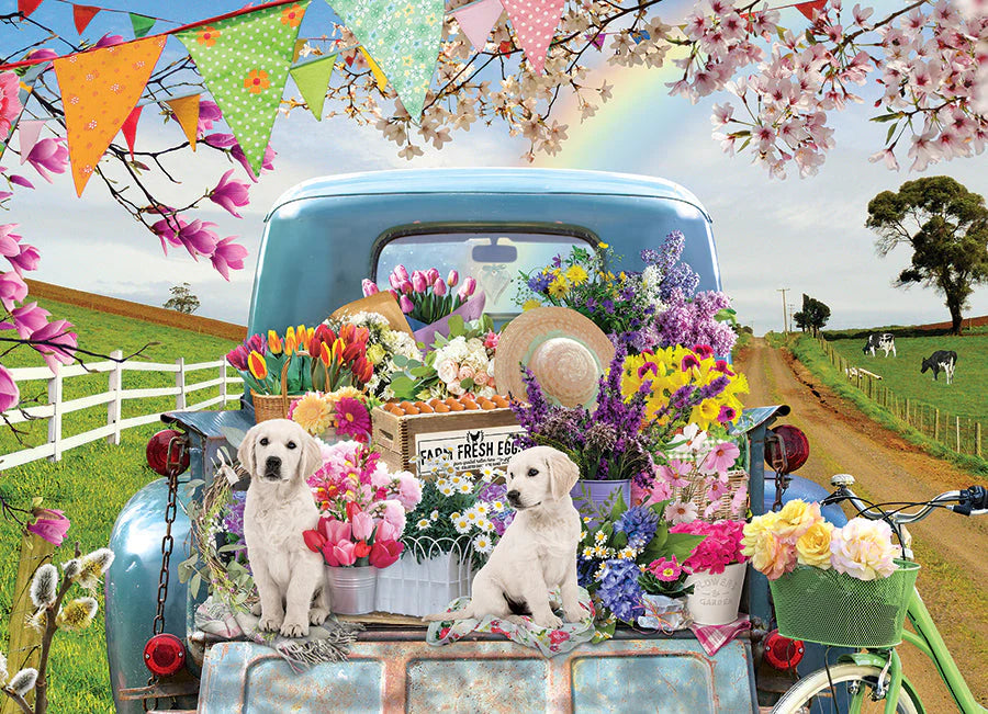 Cobble Hill Puzzle: Country Truck in Spring 500pcs