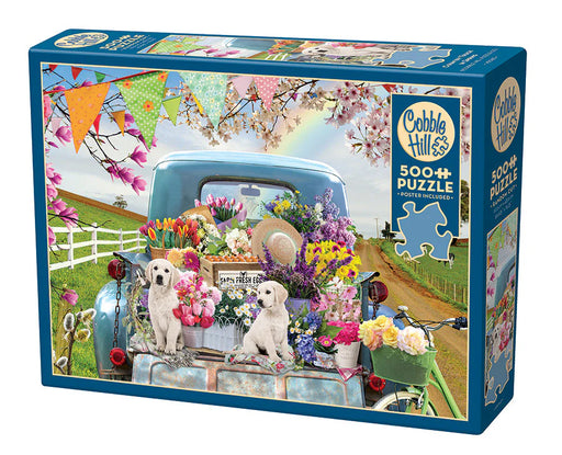Cobble Hill Puzzle: Country Truck in Spring 500pcs