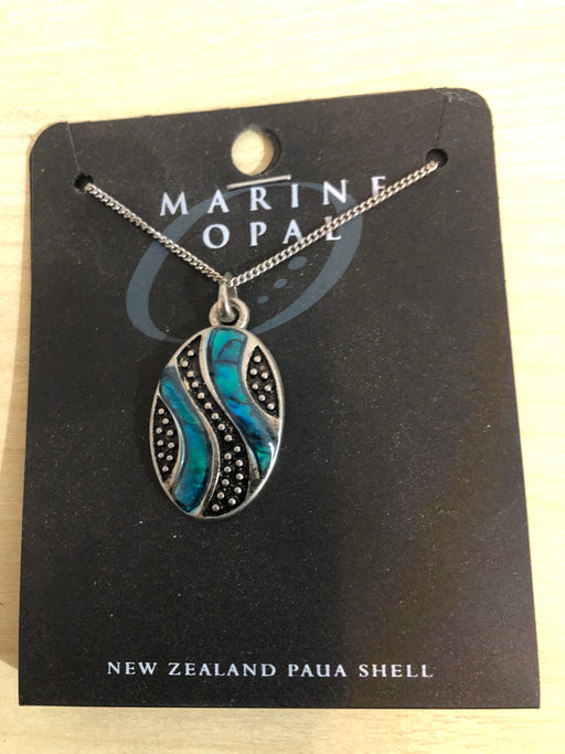 Marine Opal - Curved Dots Pendant