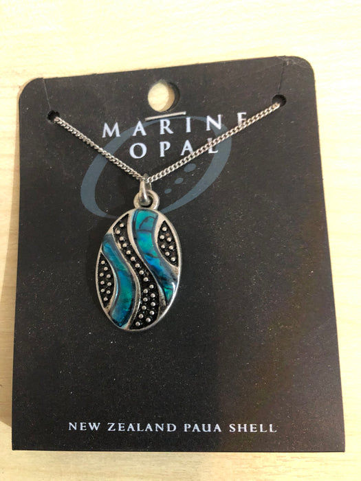 Marine Opal - Curved Dots Pendant