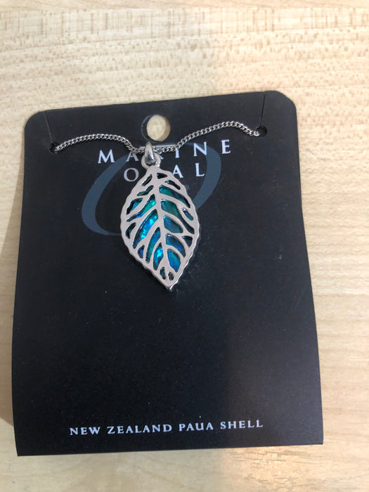 Marine Opal - Leaf Overlay Necklace