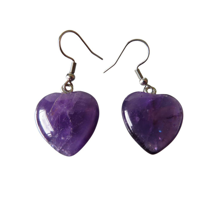 Wildside PS92 - Large Amethyst Heart Earrings