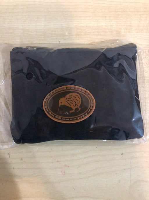 New Zealand Coin Purse Rectangular Kiwi Black