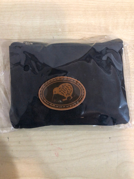 New Zealand Coin Purse Rectangular Kiwi Black