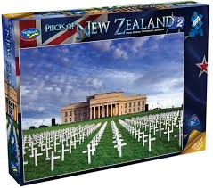 Pieces of New Zealand 1000 Piece Jigsaw Puzzle - Anzac crosses, The Domain, Auckland