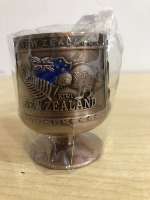 NZ Copper Shot Glass with Stem - Kiwi Flag Fern