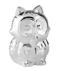 Silver Owl Money Box
