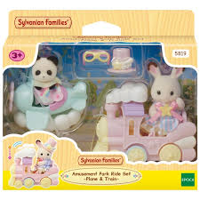 Sylvanian Families - Amusement Park Ride Set - Plane & Train