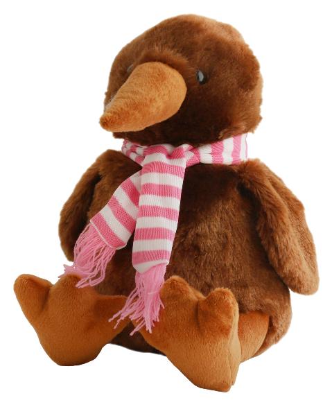 Kiwi & Friends - Sitting Kiwi Pink Scarf (Noise) 24cm