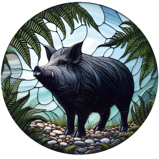 Wall Art - Stained Glass Hanger - Wild Pig