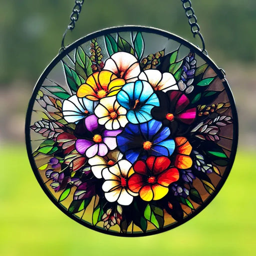 Wall Art - Stained Glass Hanger Small - Floral