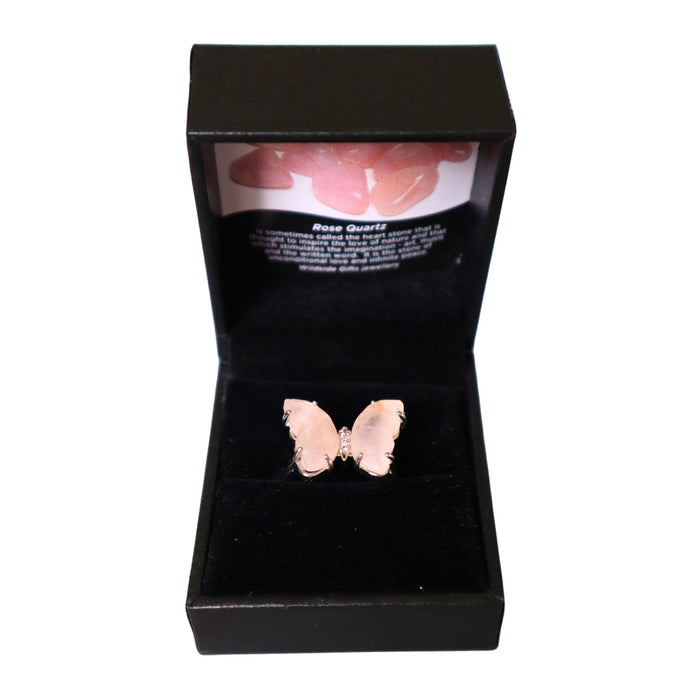 Wildside PS124 - Butterfly Rose Quartz Ring