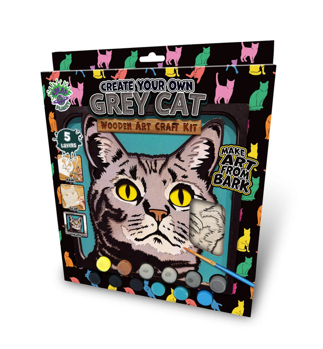 Wooden Art Craft Kit - Grey Cat