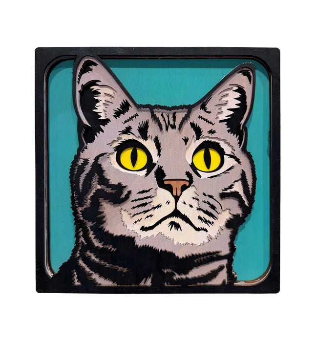 Wooden Art Craft Kit - Grey Cat