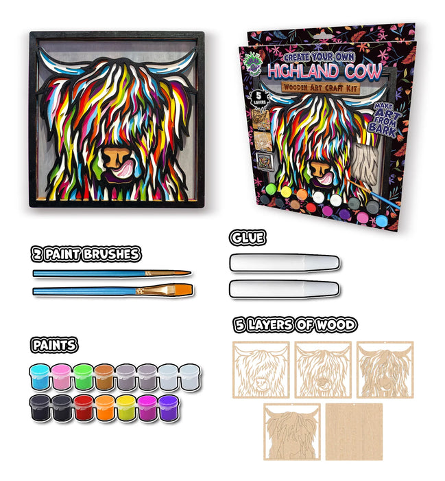 Wooden Art Craft Kit - Highland Cow