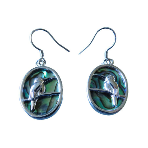 Wildside XP119 Fingfisher Sterling Silver Paua Oval Drop Earrings