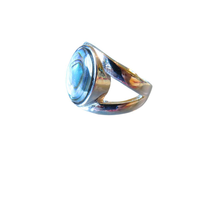 Wildside XP120 Sterling Silver Paua Oval Drop Ring