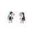 Wildside XP138 - Sterling Silver Enamel Blue Penguin Stud Earrings